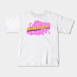 Homeschool for Cool Kids Pink Bubbles Kids T-Shirt